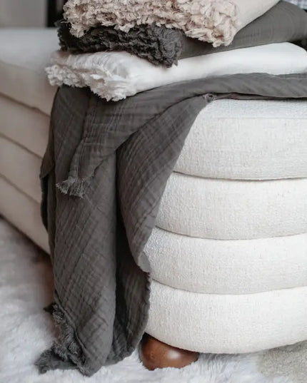 Gauze Throw Blanket - Taupe