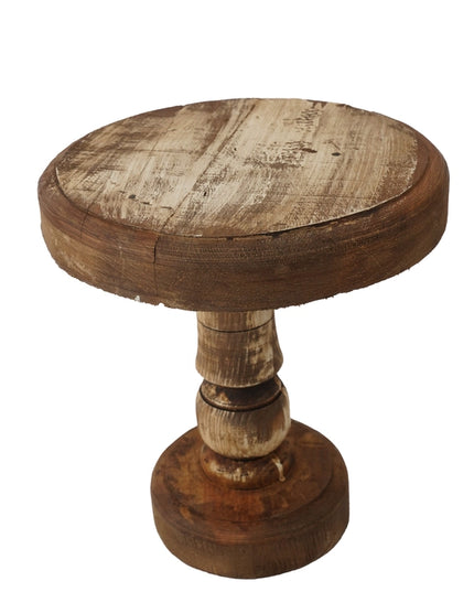 Farmhouse Cake Stand-Home Decor-Antiqued White-11x11 Inch