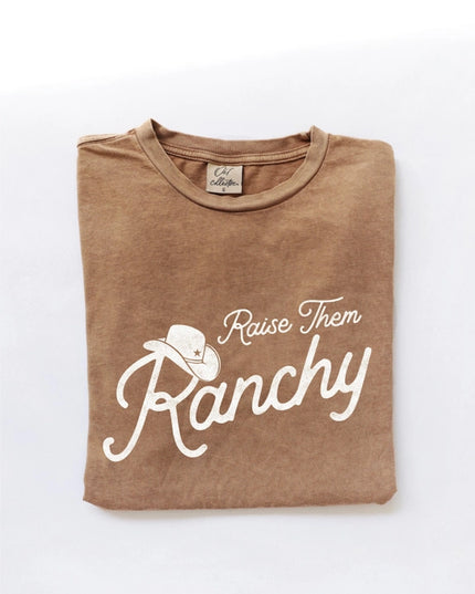 Raise Them Ranchy Mineral Washed Graphic Top