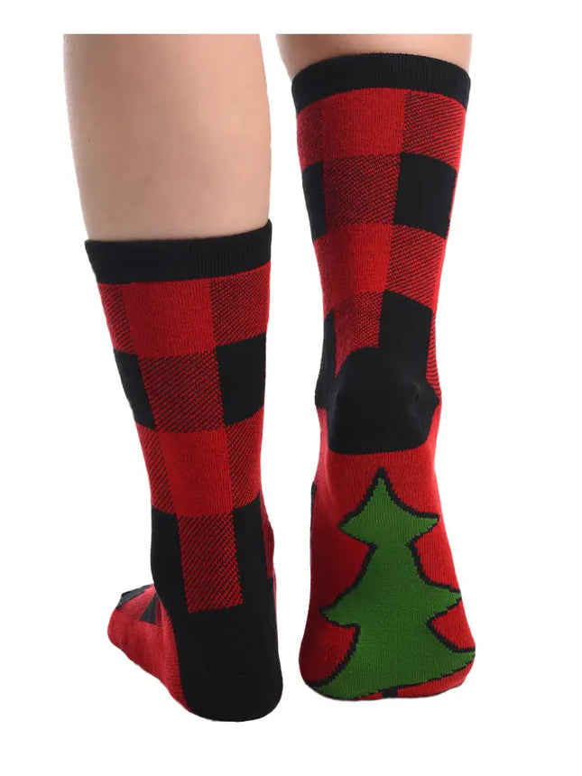 Plaid Crew Sock One Size