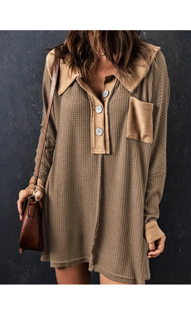 Bianca Waffle Knit Long Sleeve Top