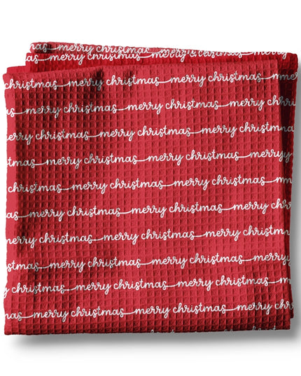 Merry Christmas Decor Whimsical Preppy Kitchen Towel Waffle
