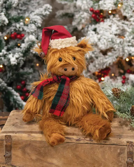 Cozy Christmas Highland Cow Doll