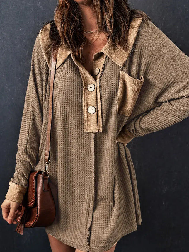 Bianca Waffle Knit Long Sleeve Top