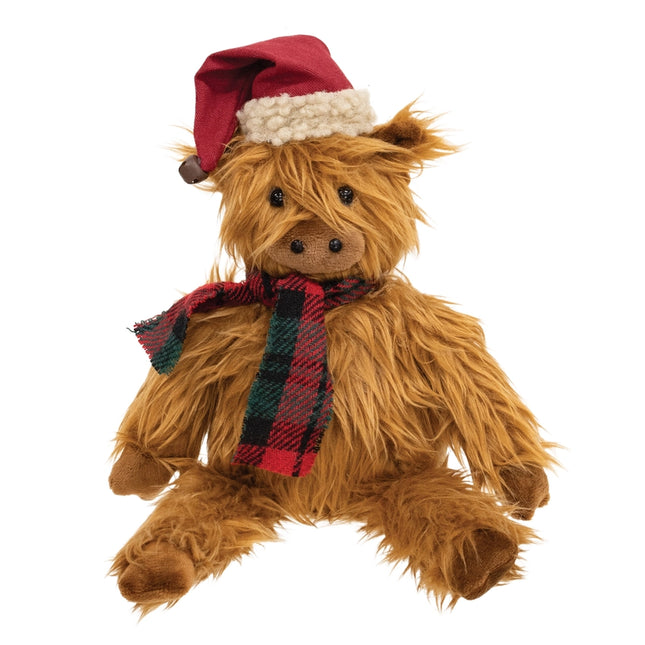 Cozy Christmas Highland Cow Doll