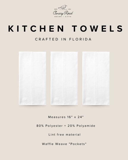 Christmas Snow Snowflake Kitchen Towel Waffle Holiday Decor