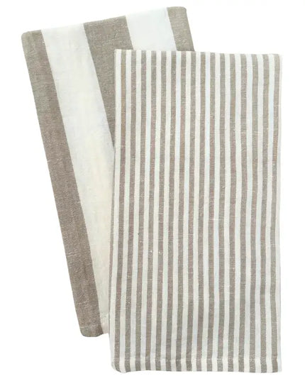 Stripe Tea Towel Set - Tan