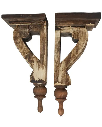 Joliet Farmhouse-Rustic-Corbel-Antiqued White-5Wx6Dx14H