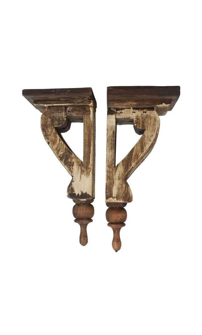Joliet Farmhouse-Rustic-Corbel-Antiqued White-5Wx6Dx14H