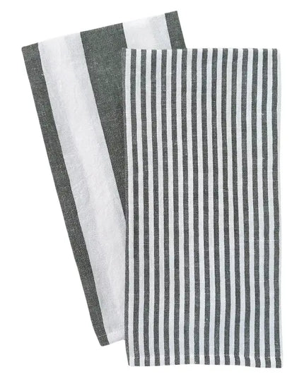 Stripe Tea Towel Set - Black