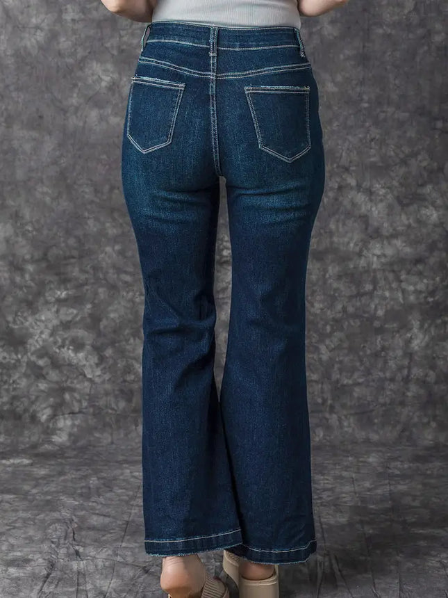 Khloe High Rise Ripped Bell Bottom Jeans