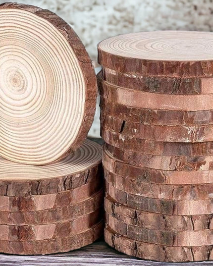 Candle Coaster: Natural Wood Slice Display