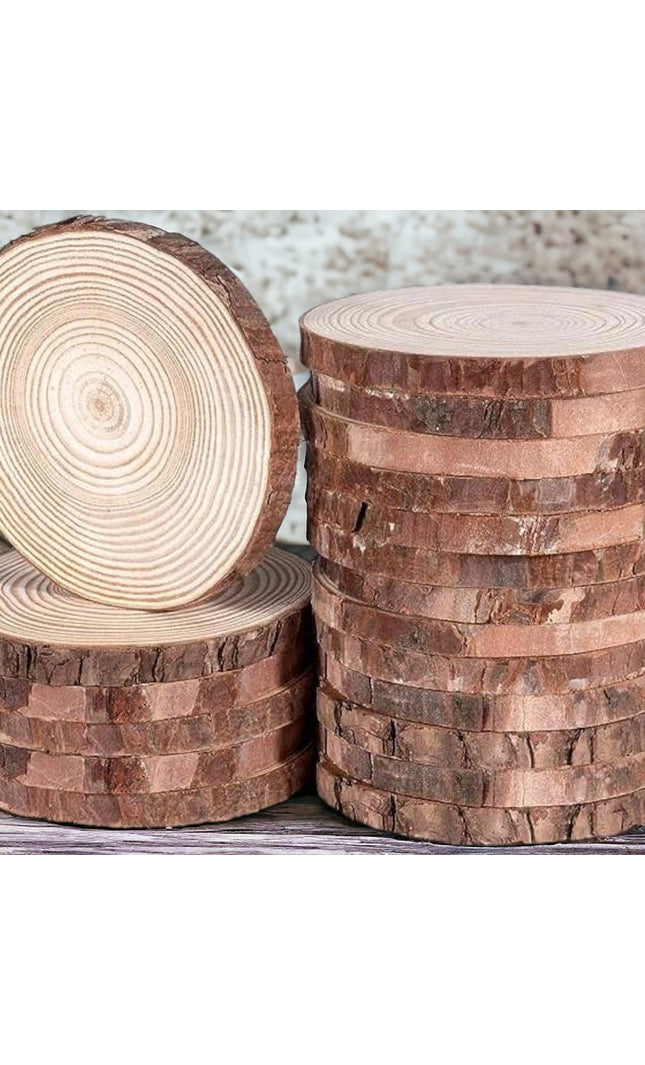 Candle Coaster: Natural Wood Slice Display