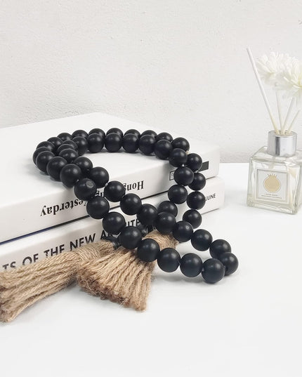 Black 39" Wood Bead Garland