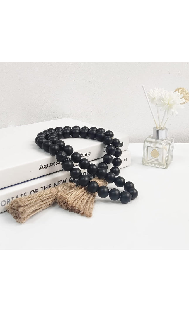 Black 39" Wood Bead Garland