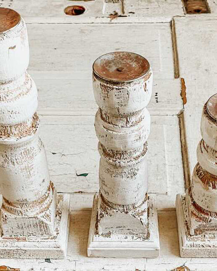 Wood Candle Holder, 3 Pc Set, Handmade