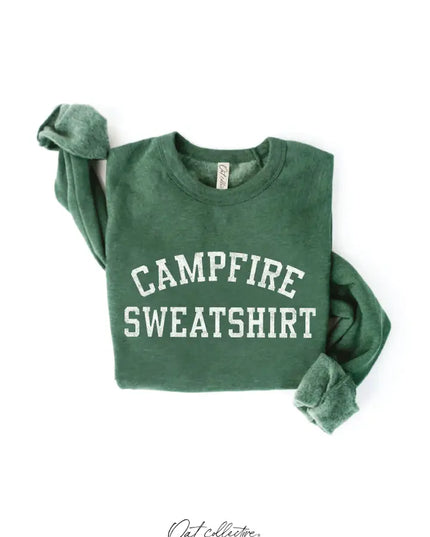 Campfire Sweatshirt Graphic Sweatshirt - Heather Forest