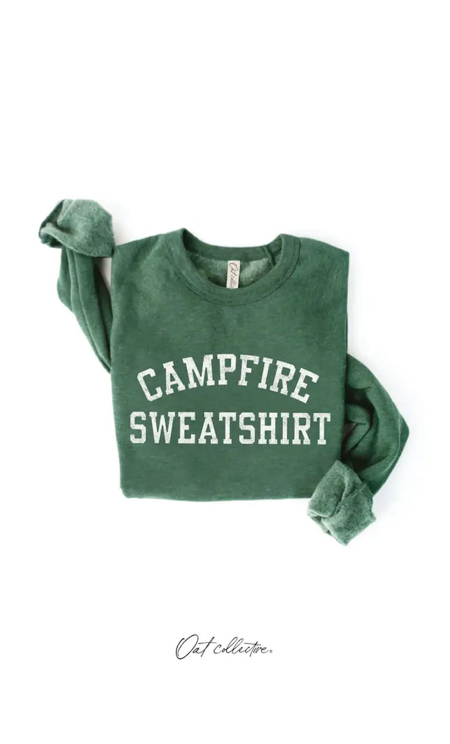 Campfire Sweatshirt Graphic Sweatshirt - Heather Forest