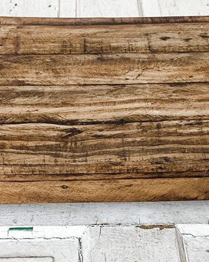 Rectangular Wood Stool, Natural, Handmade