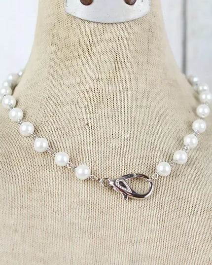 Beaded Pearl Lobster Clasp Charm Catcher Necklace
