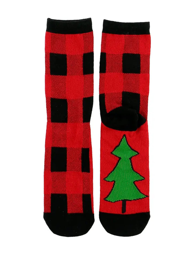 Plaid Crew Sock One Size