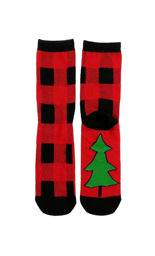 Plaid Crew Sock One Size