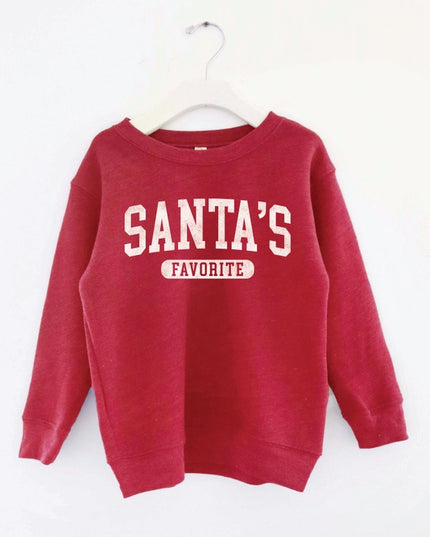 Santa's Favorite Toddler Unisex Graphic Sweatshirt - Red