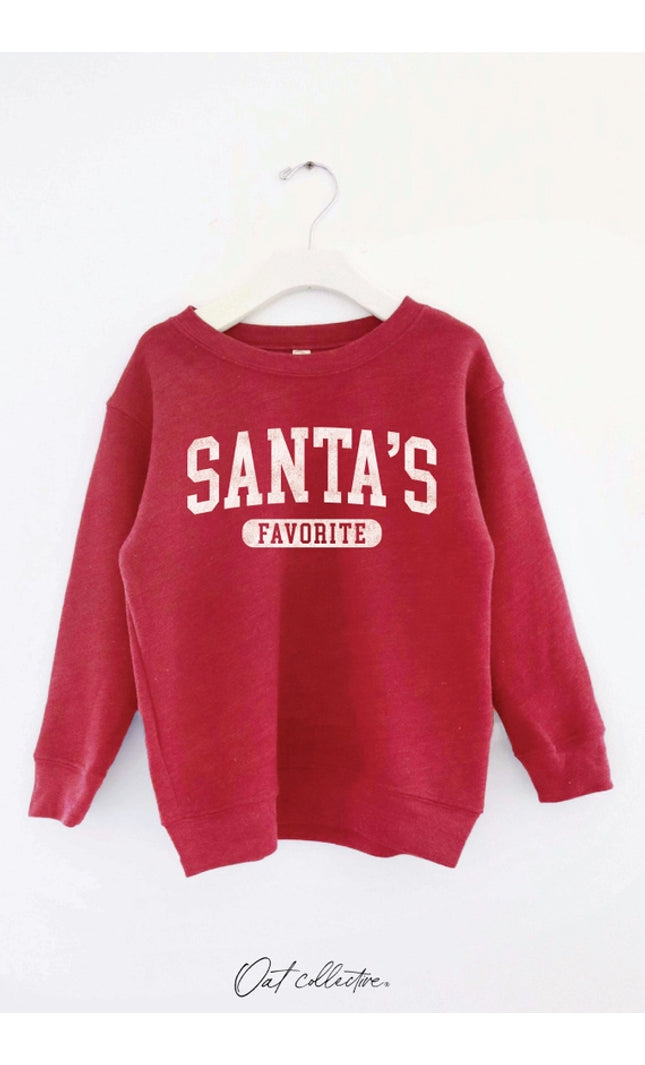 Santa's Favorite Toddler Unisex Graphic Sweatshirt - Red