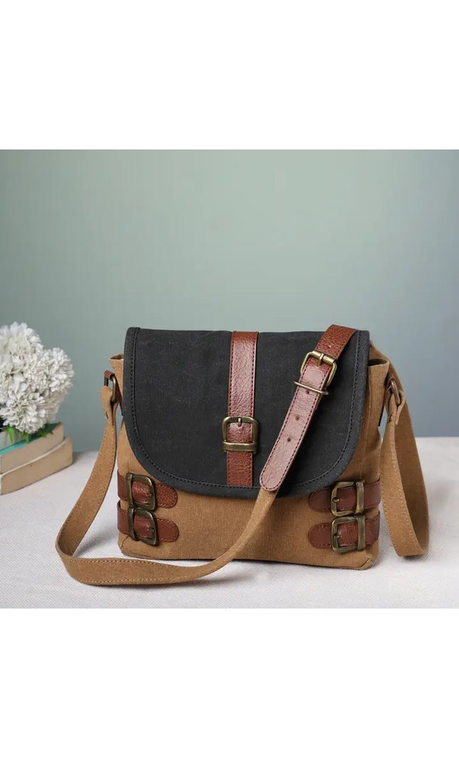 Buckled-Up Brown Suger Crossbody