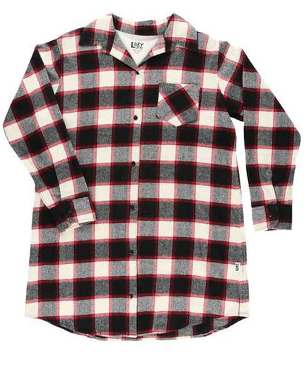 Black Plaid Flannel Nighshirt