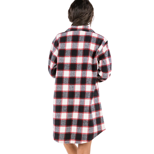 Black Plaid Flannel Nighshirt