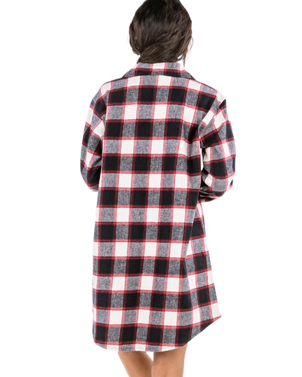 Black Plaid Flannel Nighshirt