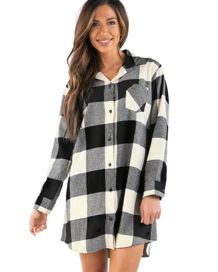 Flannel Truck Plaid Night Shirt