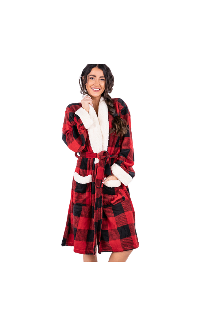 Red Plaid Bathrobe
