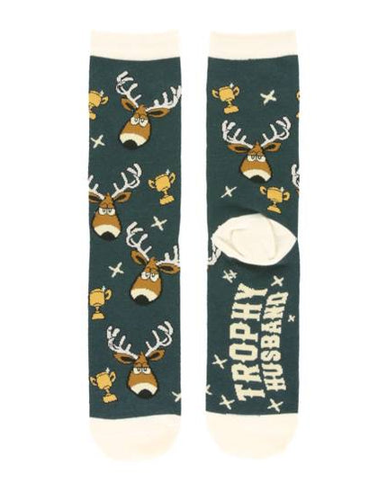 Trophy Husband Dark Blue Crew Sock