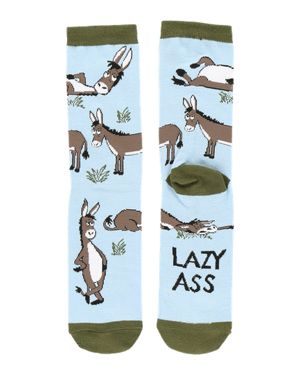 Lazy Ass Blue Crew Sock