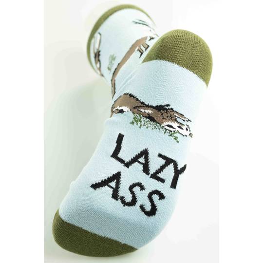 Lazy Ass Blue Crew Sock