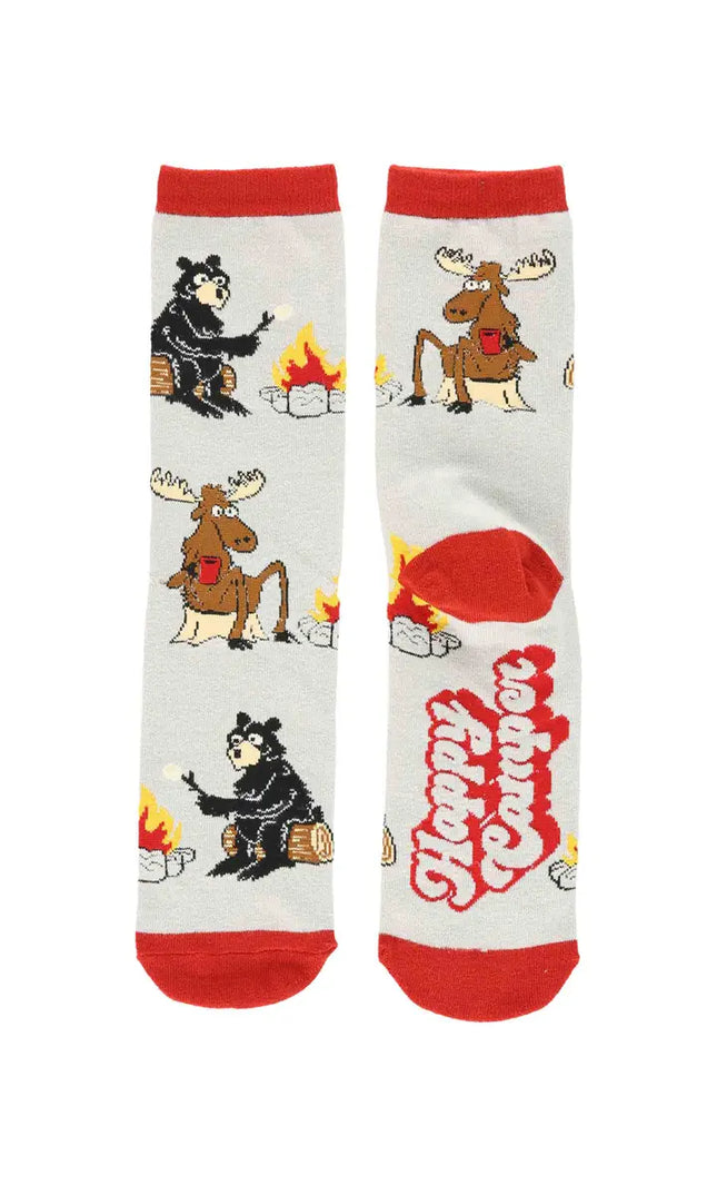 Happy Camper Crew Sock One Size