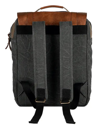 Aldrich Unisex Backpack in Up-Cycled Canvas and Leather
