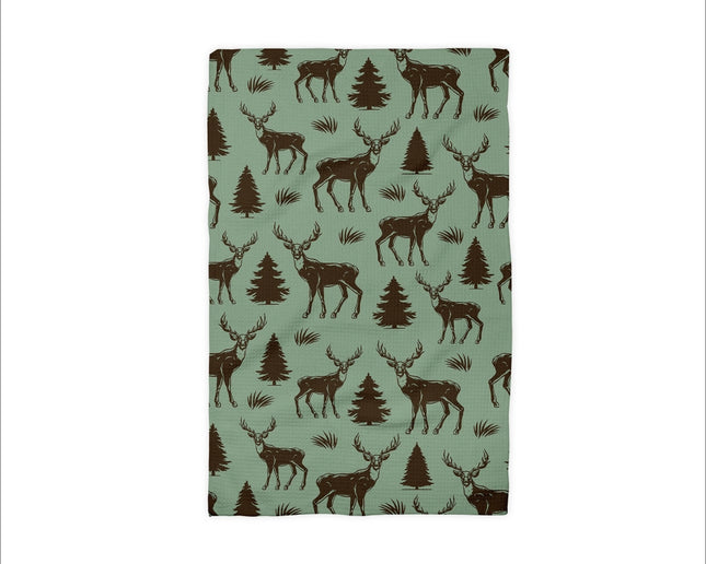 Deer Hunting Wilderness Mountain Hunter Rustic Kitchen Towel