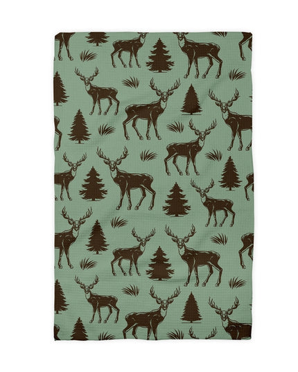 Deer Hunting Wilderness Mountain Hunter Rustic Kitchen Towel