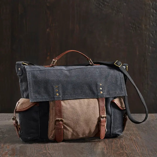 Sebastian Up-Cycled Canvas Men's Messenger Bag