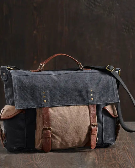 Sebastian Up-Cycled Canvas Men's Messenger Bag