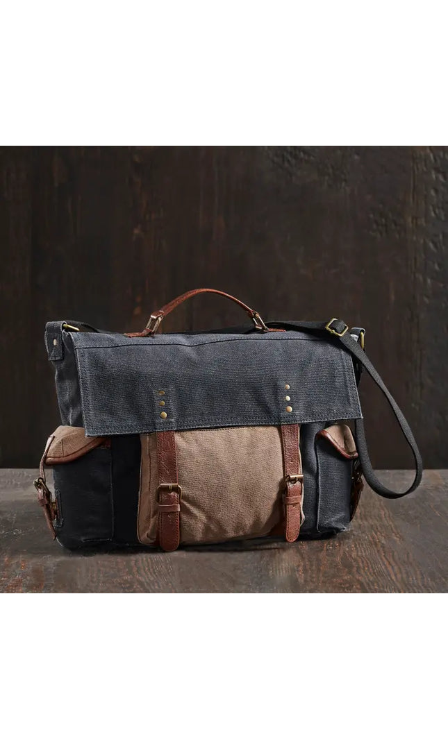 Sebastian Up-Cycled Canvas Men's Messenger Bag
