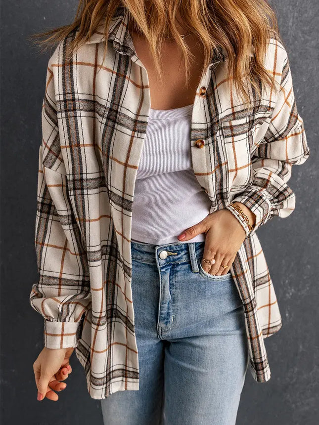 Khloe Oversized Plaid Pattern Shacket