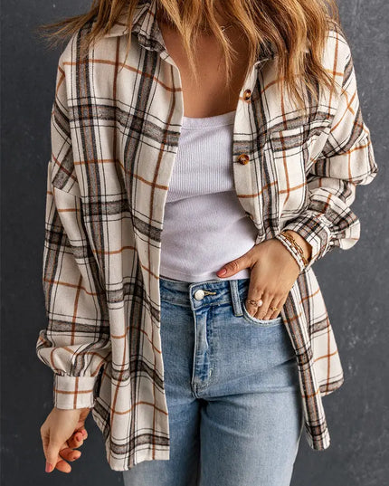 Khloe Oversized Plaid Pattern Shacket