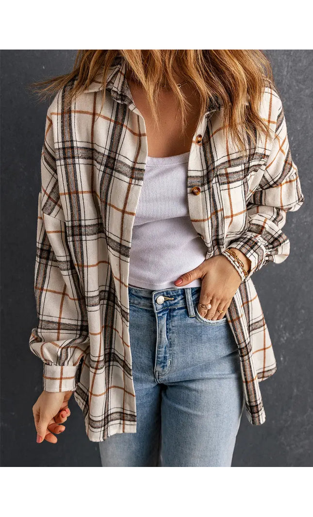 Khloe Oversized Plaid Pattern Shacket