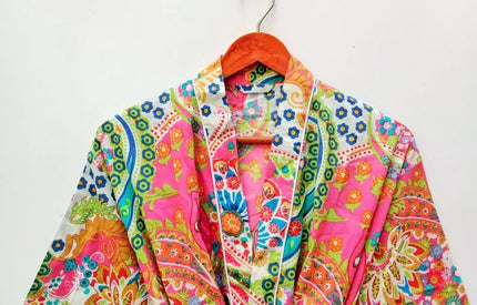 Long Cotton Kimono Bohemian Sleepwear