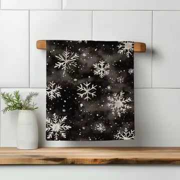 Christmas Snow Snowflake Kitchen Towel Waffle Holiday Decor